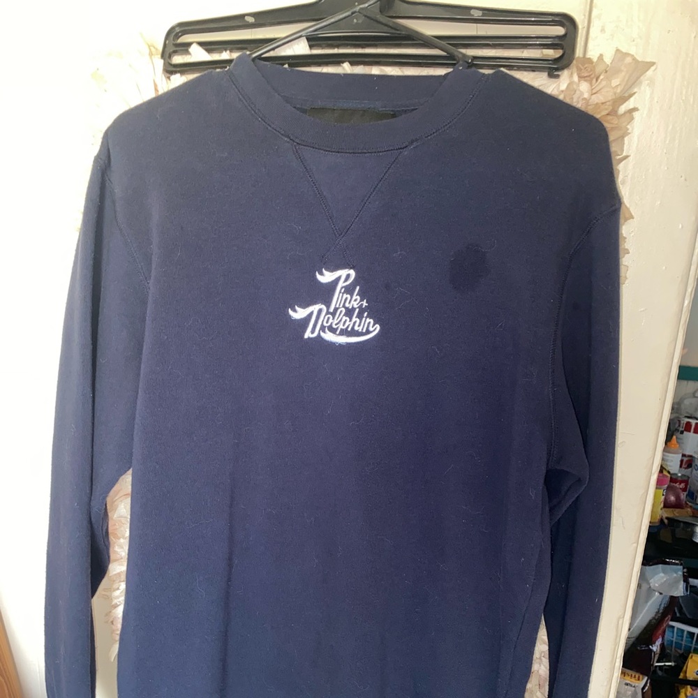 Pink Dolphin Navy Crewneck